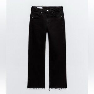 Zara flared cropped high waisted jeans